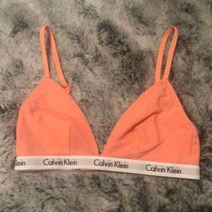 Calvin Klein coral bralette.